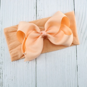 Ziming Customized 5 Inches Ribbon Bows Elastic <strong>Baby</strong> <strong>Hair</strong> <strong>Band</strong> Big Bow New Born Headband Factory Bulk Sale - Product Image 4