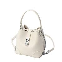 Petit sac à main portable en cuir véritable blanc pour femme, à deux poignées, idéal pour les sorties décontractées – Fournisseur ODM/OEM personnalisé