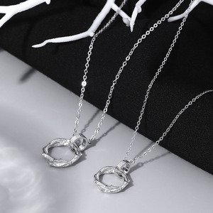 Kragen Pareja Romantischer Kreis <span class=keywords><strong>Ring</strong></span> der Dornen Zirkon Anhänger Paar Halskette für Liebhaber Männer Frauen Halsketten Valentinstag Geschenk - Product Image 4