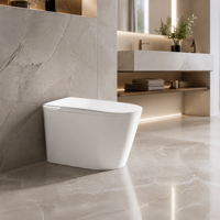 WC intelligent avec siphon en P, sortie arrière, bidet électrique, siège chauffant, chasse d'eau automatique et télécommande