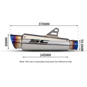 Pot d'échappement universel pour moto 51 mm, compatible avec YBR125 YZF600 <span class=keywords><strong>Z750</strong></span> CBR1000 Tmax530, en acier inoxydable - Product Image 4