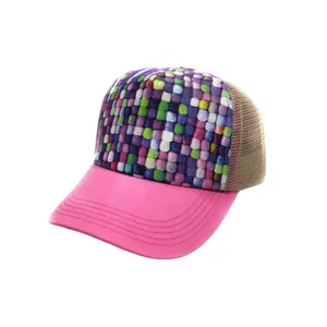 Ladies Baseball Caps Customized Wholesale Handmade Inlaid Square Rainbow Stage Party Hats Checkered Leopard Dot Patterns Women