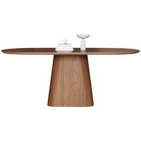 Table de salle à manger ovale moderne en bois, ensemble de 6 chaises en noyer, mobilier extensible écologique pour la maison