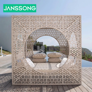 Chaise longue d'extérieur pour hôtel, cadre en aluminium, rotin fait à la main, cabane de plage, imperméable, séchage rapide, canapé-lit, lit de jour d'extérieur - Product Image 2