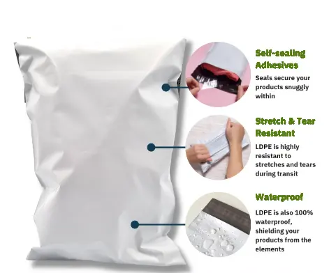 Sacchetti postali biodegradabili personalizzati del poli bollettino del corriere biodegradabile del polisacco nero biodegradabile riciclato per l'imballaggio