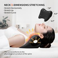 Coussin de massage Baibaikang pour le cou et les épaules, relaxant pour tout le corps, alignement de la colonne cervicale, soulagement du TMJ, contrôle du temps, cuir PU noir