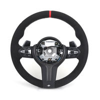 Volant de voiture en daim intégral avec bande rouge large, nouveau style, pour BMW F10 F25 F26 F30 M3 F80 M4 F82 M2 F87 M5 F90