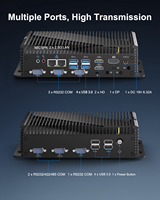 PC embarqué sans ventilateur Intel I5-1235U 6 ports COM DB9 RS422 RS485 Ethernet double 2.5G Triple affichage DDR4 M.2 NVMe SATA SSD