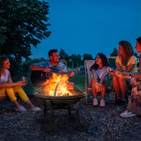 Grille de Barbecue de 22 pouces pour l'extérieur, brûleur de bois, poêle à feu, jardin, Patio, bûches de bois, Barbecue