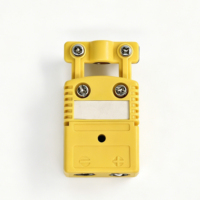 Connecteur de thermocouple standard de type K jaune avec support de fixation, prise mâle et femelle, adaptateur de borne ignifuge