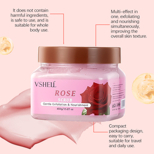 Crema Vegana de Etiqueta Privada con Vitamina C, Perlas y Sal del Mar Muerto, Exfoliante, Limpiadora Profunda, Blanqueadora, con Aroma a Rosas, <span class=keywords><strong>para</strong></span> Todo Tipo de Piel - Product Image 5