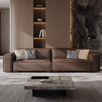 Zeitgenössisches Echtleder-Modulares L-förmiges Sofa-Set im Cloud-Design mit Verstellbarer Chaiselongue und Schaumstoff-Füllung