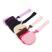 BEARKY Ensemble de mini-pochettes en nylon pour poignet, porte-monnaie zippé, étui porte-clés, sac de rangement de voyage portable et mignon avec sangle