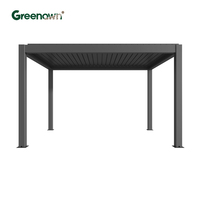 Système de pergola en aluminium imperméable Greenawn, pergola autoportante à lames orientables, pergola électronique avec écran