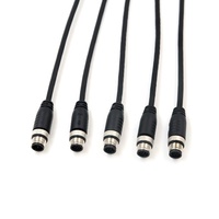 Rangkaian Kabel M12 Male to Female Tahan Air IP67 IP68 Custom 3 5 6 12 17 Pin Sensor M12 Konektor 4 Pin 8 Pin Kabel M12