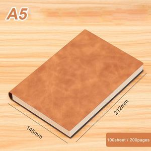 Wholesale 100 Sheets Thick Soft PU Leather <b>A5</b> <b>Notepad</b> Academic University Student Record Notebook Journal - Product Image 3