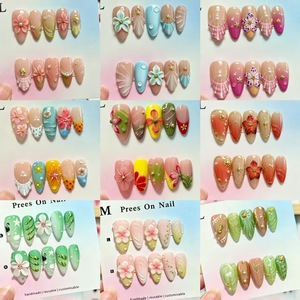 <span class=keywords><strong>Uñas</strong></span> Acrílicas <span class=keywords><strong>de</strong></span> Lujo al por Mayor, 10 Piezas, Diseño Francés, Forma <span class=keywords><strong>de</strong></span> Almendra, Pintadas a Mano en 3D, Reutilizables, <span class=keywords><strong>Uñas</strong></span> Postizas <span class=keywords><strong>de</strong></span> Alta Calidad - Product Image 1