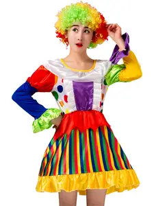 Women Clown Costumes For Adult Party Skirt Dress Cosplay Carnival Suit Gift Fancy Funny Sexy Performance Embossed Kids Costumes