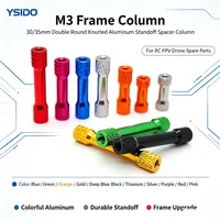 Kolom Frame RC M3 30/35mm Double Round Knurled Warna-warni Aluminium Standoff Spacer Kolom Bulat untuk Suku Cadang Drone FPV RC ACCS