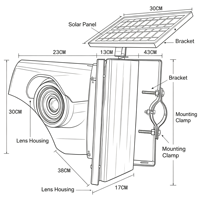 Direkt vom Hersteller: Solar-PC-Warnleuchte in Bernsteinfarbe / Gelbe Blinkleuchte für den Straßenverkehr, 300mm Solar-Bahnenmarkierer mit Metallgehäuse, 1km Sichtweite