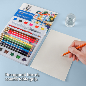 Set <span class=keywords><strong>de</strong></span> Acuarelas Macaron, Acuarelas Sólidas, Bloc <span class=keywords><strong>de</strong></span> Acuarelas A5, Lápices <span class=keywords><strong>de</strong></span> <span class=keywords><strong>Colores</strong></span> <span class=keywords><strong>de</strong></span> Alta Calidad con Pincel <span class=keywords><strong>de</strong></span> Agua - Product Image 5