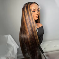 13x4 cheveux humains brésiliens Hd perruques avant de lacet 180% densité cheveux vierges perruques en surbrillance 12A perruques de couleur brute pour les femmes noires
