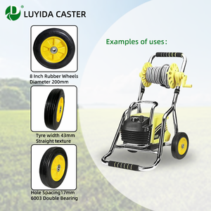 Alta qualidade <span class=keywords><strong>8</strong></span> polegadas roda sólida rodízios de borracha Silencioso e resistente ao desgaste Adequado para cortadores de grama, arruelas de alta pressão - Product Image 2
