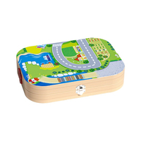 Jouet d'apprentissage précoce pour enfants : Grandes blocs de construction en bois éducatifs, train magnétique à thème urbain pour bébés