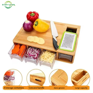 Mode roman style fruits <span class=keywords><strong>légumes</strong></span> outil de coupe bambou râpe planche <span class=keywords><strong>à</strong></span> <span class=keywords><strong>découper</strong></span> avec tiroir coulissant boîte de rangement ensemble - Product Image 2
