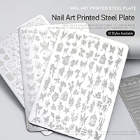 Plaques de tamponnage pour nail art dorées, motifs variés (lignes, fleurs), outil en acier inoxydable pour estampage d'ongles, Zhejiang