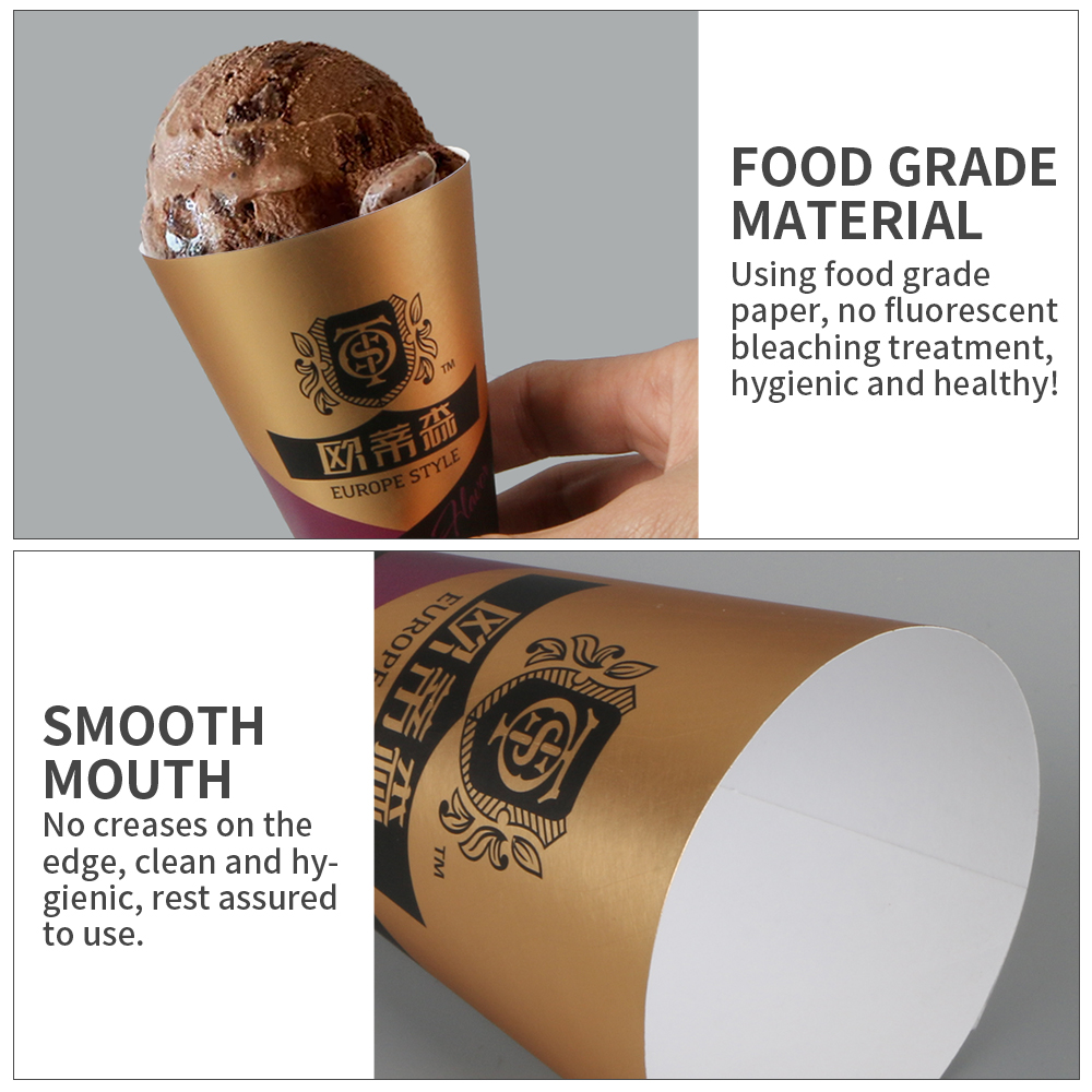 cone paper cup ice cream rolled sleeve with printed