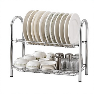 Égouttoir à vaisselle chromé avec porte-ustensiles, résistant à la rouille, organiseur de vaisselle pour la cuisine - Product Image 6