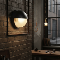Applique Murale LED E26 en Aluminium Coulée et Verre, Style Industriel Vintage, Étanche, pour Extérieur, Couloir, Jardin, Café, 3000K, Garantie 2 Ans