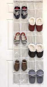 Organisateur de chaussures pliable à 24 poches, accessoires ménagers transparents au dessus de la porte - Product Image 2