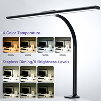 Lampe de bureau LED moderne en alliage d'aluminium 2400lm 40W, écologique, avec bras flexible et variateur d'intensité, pour bureau et domicile