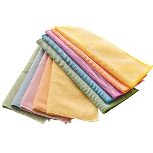 Double layer mesh cloth kitchen microfiber dish washing cloth rich foaming easy to clean oil dirt cleaning cloth