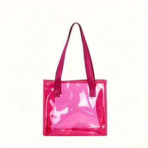 Holographic Pvc Transparent Jelly Handbag With Custom Logo Reusable Shopping Gift Bag for Promotion - Product Image 1