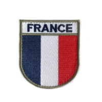 Écussons brodés personnalisés de haute qualité du drapeau national français, à thermocoller, pour brassards