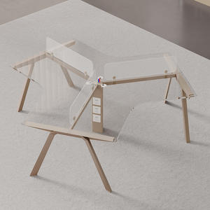 Bureau de travail modulaire à 120 degrés, extensible, table d'<span class=keywords><strong>ordinateur</strong></span> en nid d'abeille pour 3 à 6 personnes avec <span class=keywords><strong>armoire</strong></span> - Product Image 3