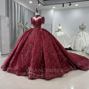 Pour Jancember XS159 Gossamer rouge femmes robe de bal cristal paillettes gland perlé Appliques broderie pour les fêtes - Product Image 2