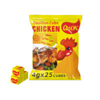 Cube de bouillon au goût de poulet frais de la marque QWOK, halal, épices et assaisonnements mélangés pour la cuisine, cube de bouillon