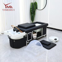 Lit de massage thaïlandais 2 en 1 de luxe pour salon de beauté, avec bain de pieds intégré, pour usage professionnel