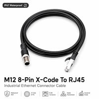 Conector Impermeable M12 X Code de 8 Pines RJ45, Cable de Red Ethernet, Cable de Transmisión de Señal para Monitoreo Industrial