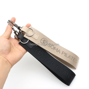 Never Lost Metal Carabiner <strong>Keychain</strong> Custom Jacquard Woven Logo <strong>Wristlet</strong> Backpack Pendant Key Holder - Product Image 1