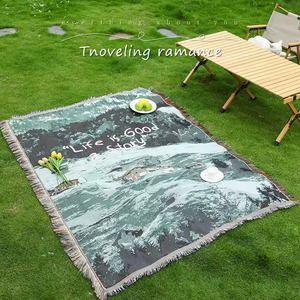 Housse de canapé <span class=keywords><strong>tapisserie</strong></span> style nordique, paysage apaisant, tissée à la machine, multifonctionnelle, lavable à la main, pour camping et pique-nique - Product Image 1