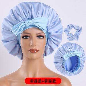 Corbata ajustable de alta calidad, gorro de seda para <span class=keywords><strong>el</strong></span> cabello y envolturas para la cabeza de satén, envolturas de seda para <span class=keywords><strong>el</strong></span> cabello, gorro de ducha de diseñador para mujer - Product Image 4