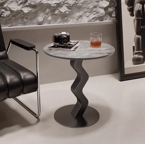 Tavolino da Caffè Moderno di Lusso Economico con Piano in Marmo, Struttura in Acciaio e Design Unico a Vita, Arredamento Durevole per la Casa - Product Image 6