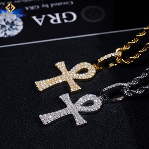 Colgante de Cruz con Incrustaciones de Moissanita en Plata de Ley 925, Joyería Hip Hop de Alta Calidad para Hombres y Mujeres - Product Image 3