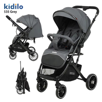Usine chinoise en gros Kidilo 535 Poussette bébé légère et portable Cadre en acier inoxydable Design haut de gamme Voyage sécurisé