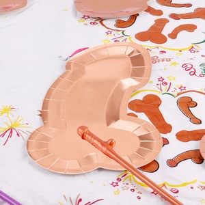 Piastre a forma di pene in oro rosa addio al nubilato da doccia addio al nubilato per fare il piatto di carta sfacciato e sfacciato divertente per sempre - Product Image 5